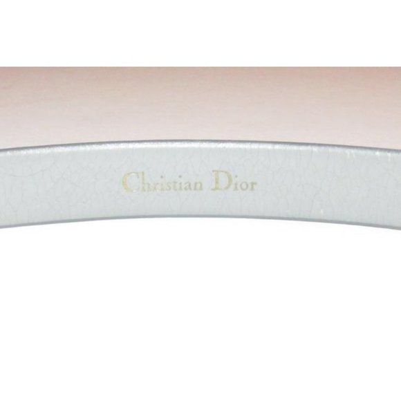 Dior Grey Leather w Gold & Crystal CD Logo - Picture 7 of 12